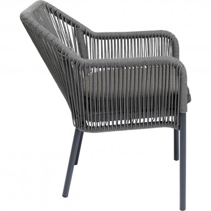 Outdoor Chair with Armrest Wave grey Kare Design