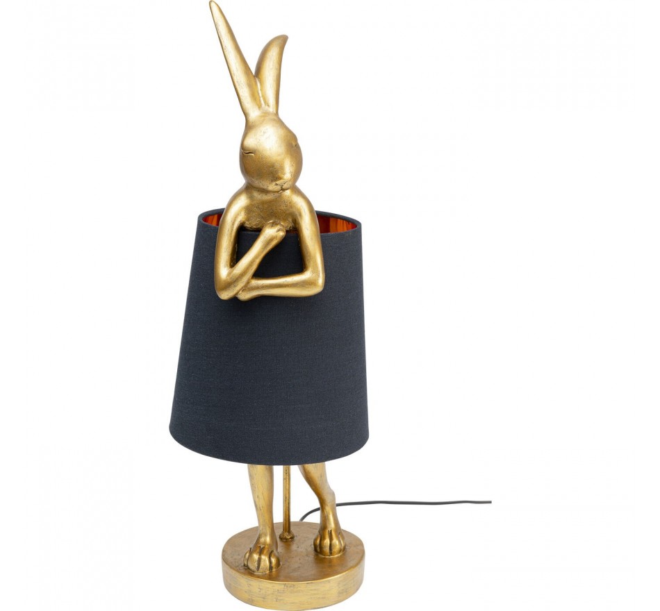 Golden Rabbit Table Lamp With Black, Gold Bunny Table Lamp