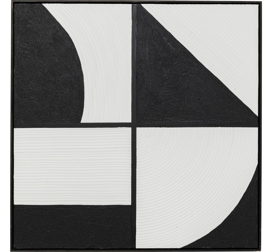 Schilderij Modulo zwart wit 100x100cm Kare Design