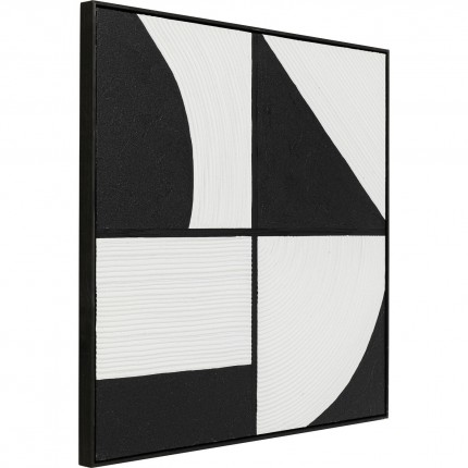 Schilderij Modulo zwart wit 100x100cm Kare Design