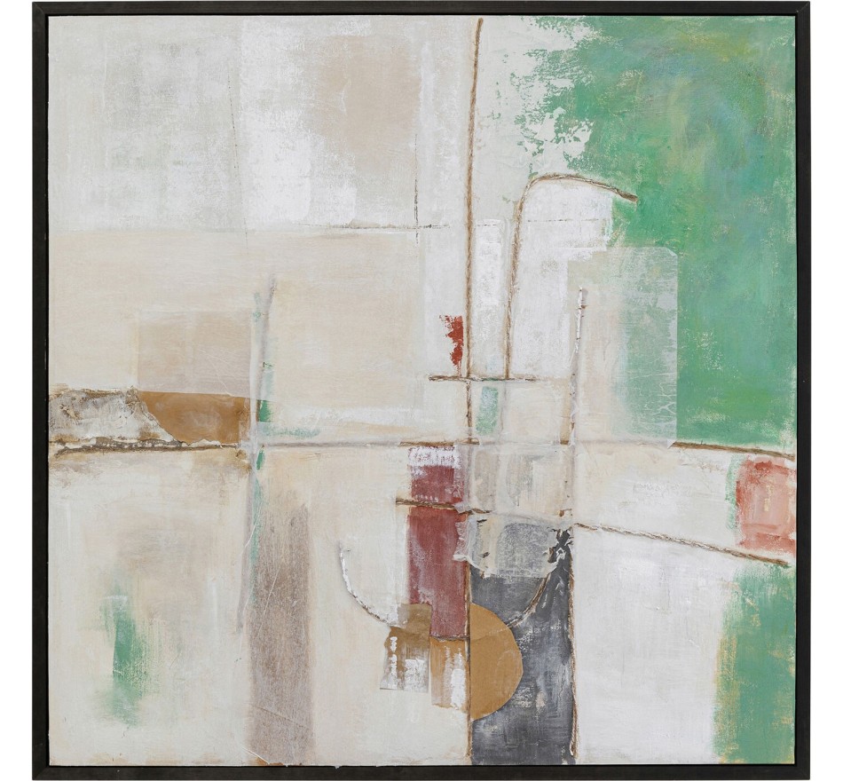 Schilderij Frame Dust 120x120cm groen Kare Design