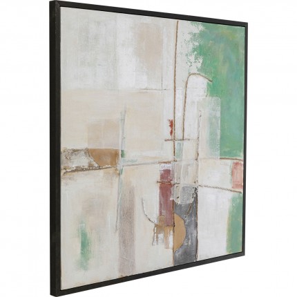 Schilderij Frame Dust 120x120cm groen Kare Design