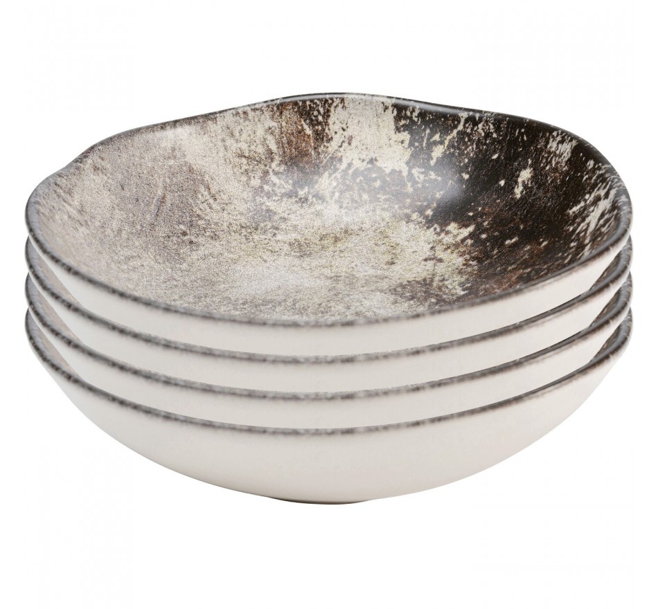 Plate Deep Savannah Brown/Grey Matt Ø20cm (4/set) Kare Design