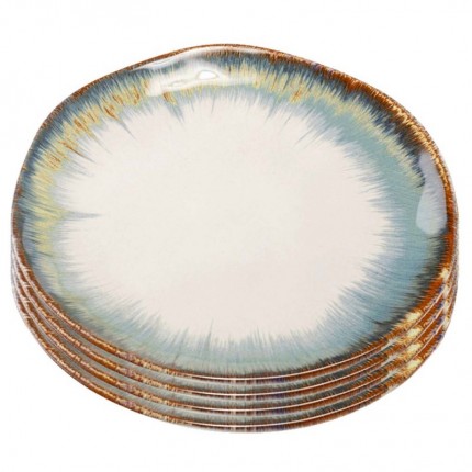 Plate Organic blue Ø26cm (4/Set) Kare Design
