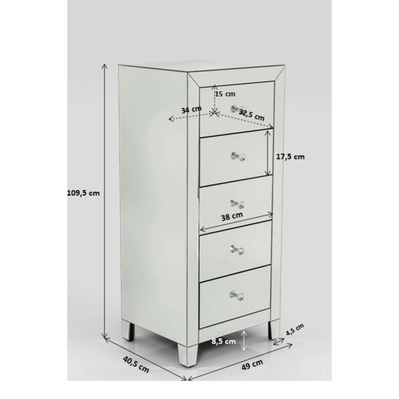 Chiffonnier Luxury 5 tiroirs Kare Design