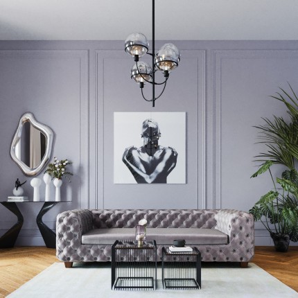 Sofa My Desire 3-zitsbank fluweel grijs Kare Design