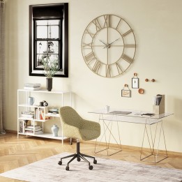 Bureau en verre Polar 135x65cm chromé Kare Design