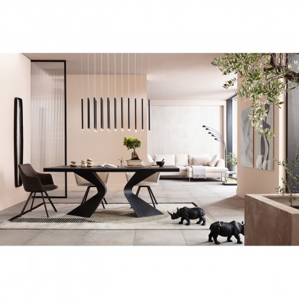 Miroir Clip 177x32cm noir Kare Design