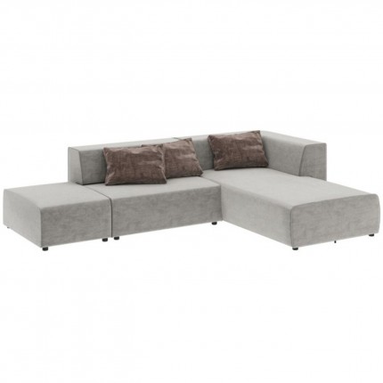 Corner Sofa Infinity Vegas right Grey 337cm Kare Design