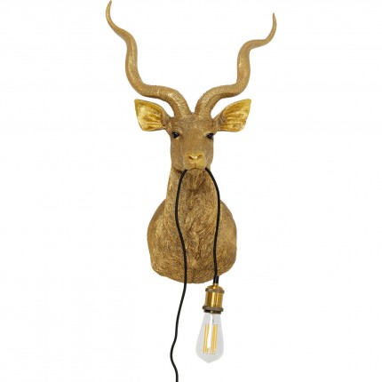 Wall Lamp Animal Antelope Gold Kare Design