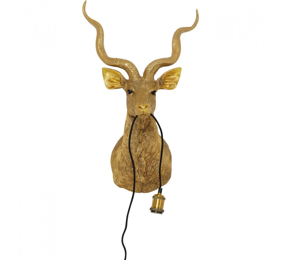 Wall Lamp Animal Antelope Gold Kare Design