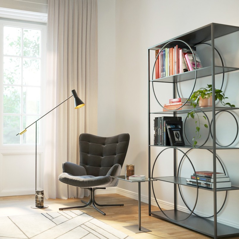 Fauteuil pivotant Oscar velours nooir