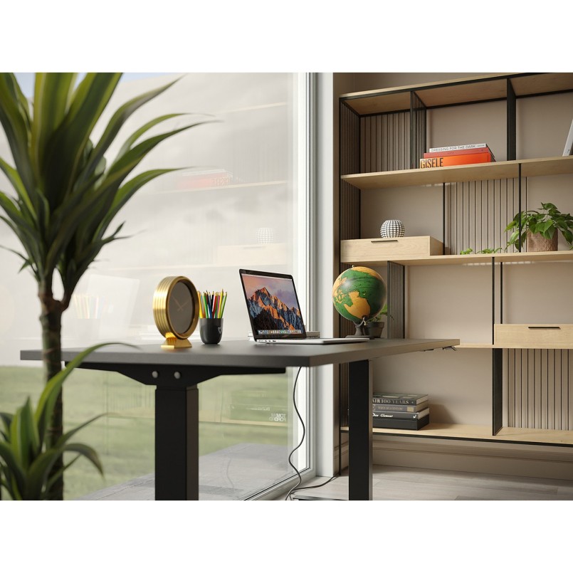 Desk Office Black Black 140x60cm