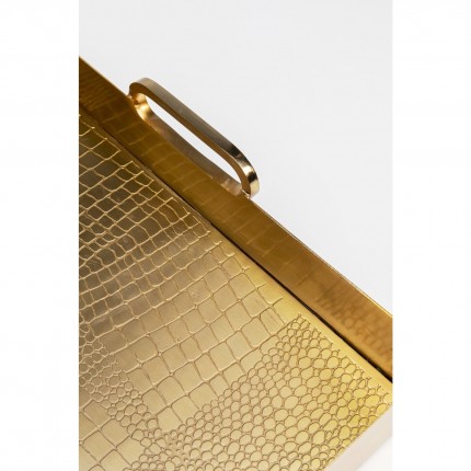 Dienblad slang goud 42x41cm Kare Design