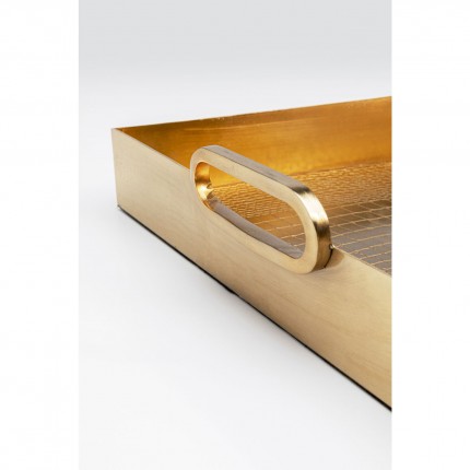 Dienblad slang goud 42x41cm Kare Design