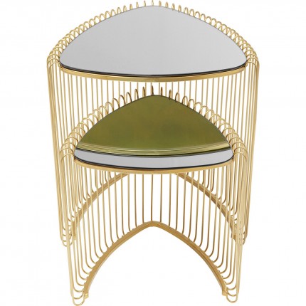 Side Table Wire Triangle Gold (2/Set) Kare Design