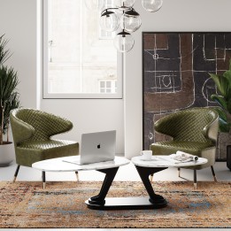 Table basse Franklin blanc 150x58cm