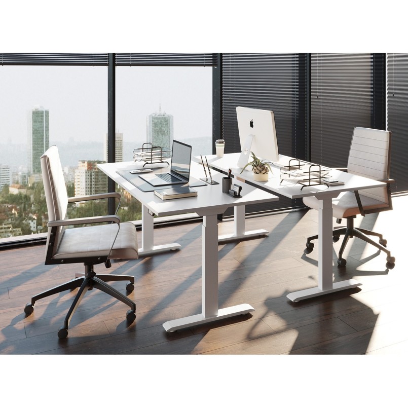 Bureau Office blanc blanc 120x70