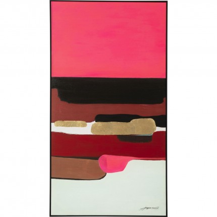 Framed Painting Abstract Shapes Pink 73x143cm Kare Design