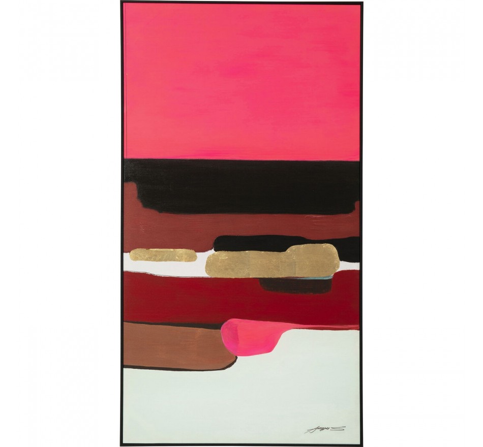Schilderij Abstract Shapes Roze 73x143cm Kare Design