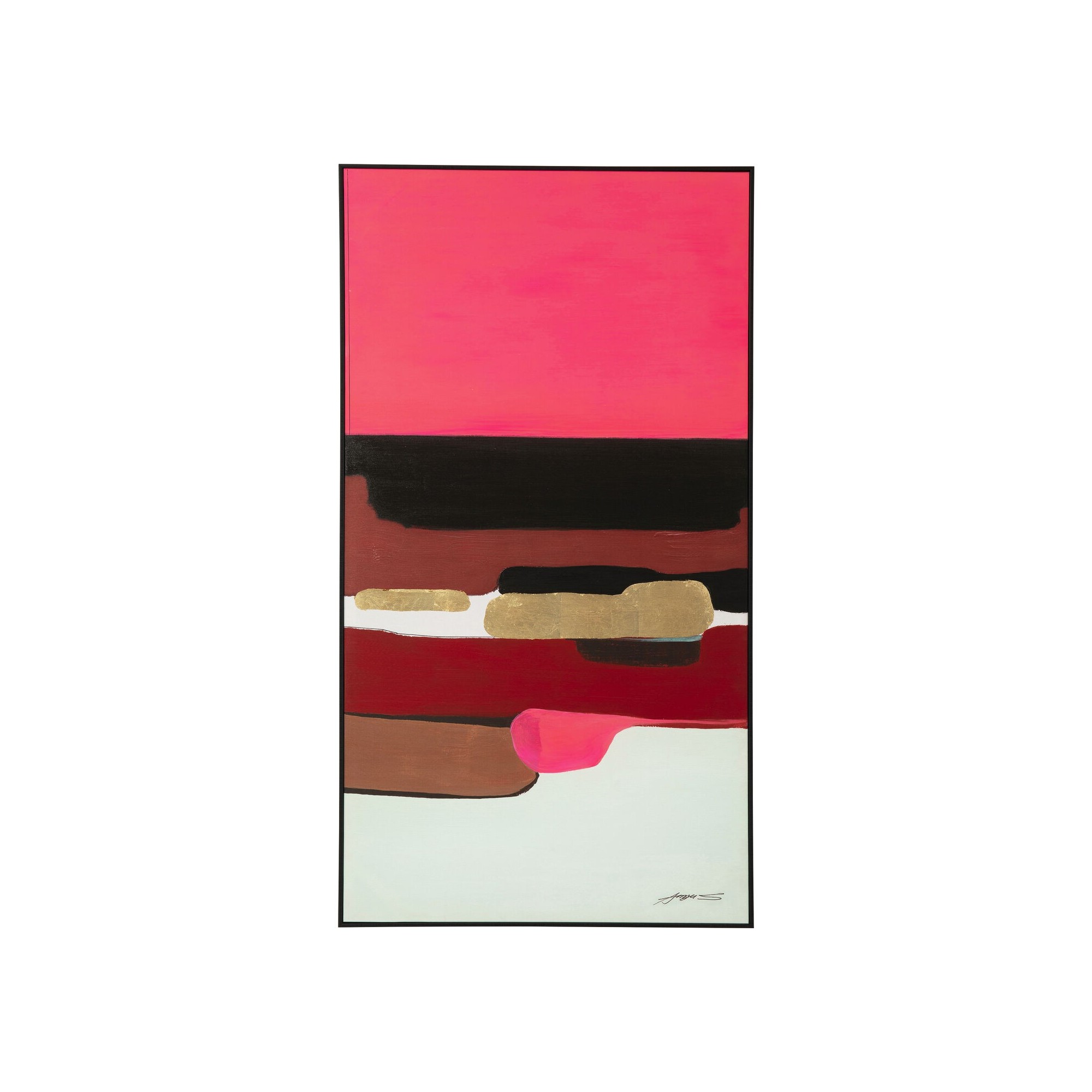 Tableau encadré Abstract Shapes fuchsia 73x143cm