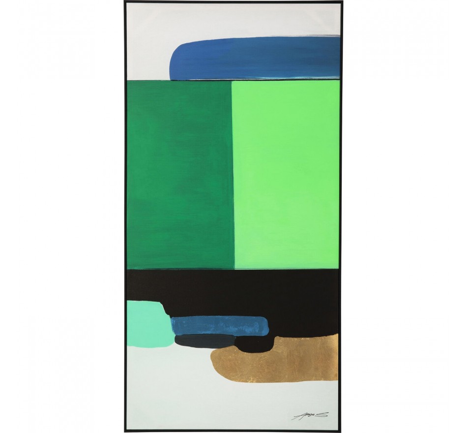 Schilderij Abstract Shapes Groen 73x143cm Kare Design