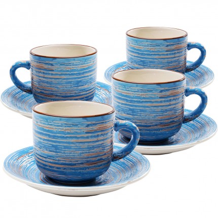 Koffiemok Swirl Blauw (4/Set) Kare Design