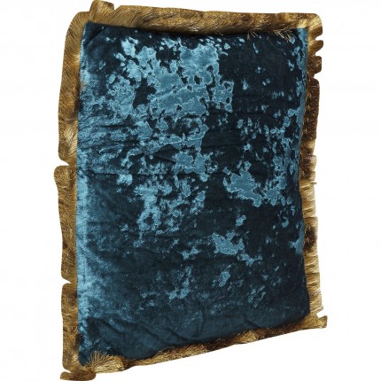 Kussen franje Cannes 45x45cm blauw Kare Design
