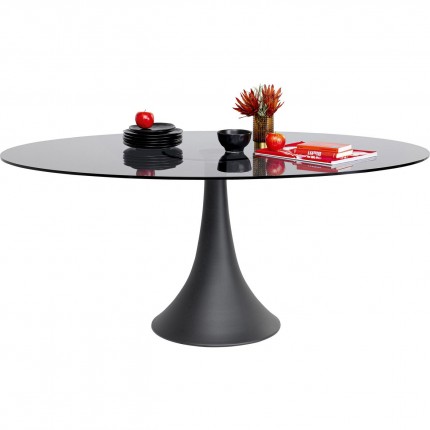 Eettafel Grande Possibilita 180x120cm Zwart Rookglas Kare Design