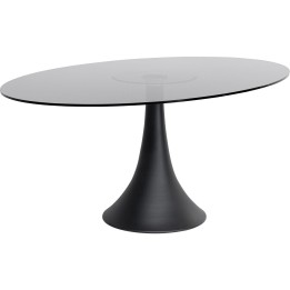 Table Grande Possibilita 180x120cm noire verre fumé Kare Design