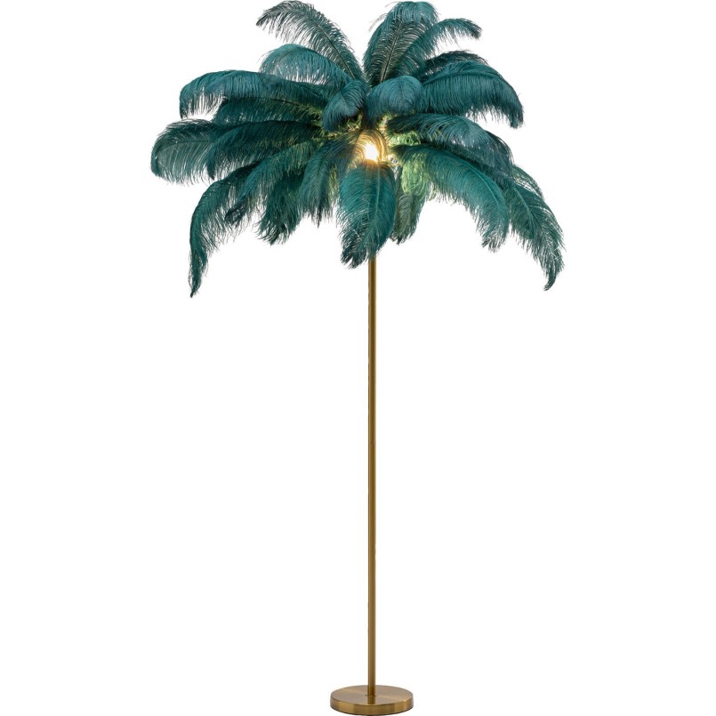 Lampadaire plume vert 165cm Kare Design