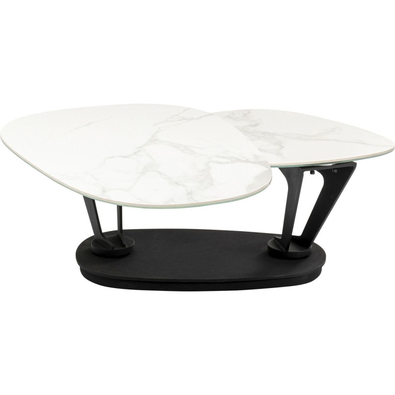 Table basse Franklin 150x58cm effet marbre blanc Kare Design