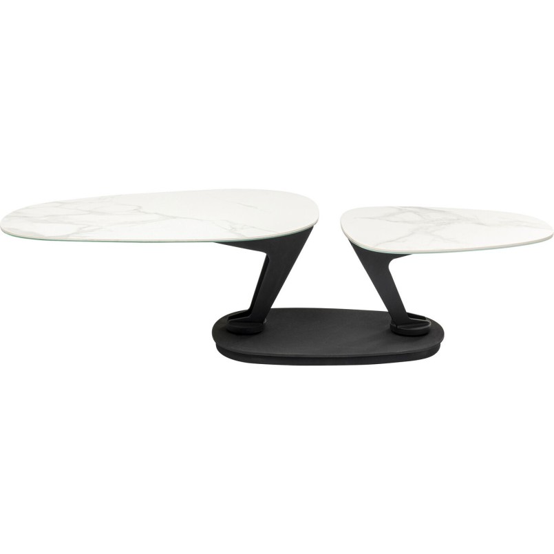 Table basse Franklin 150x58cm effet marbre blanc Kare Design