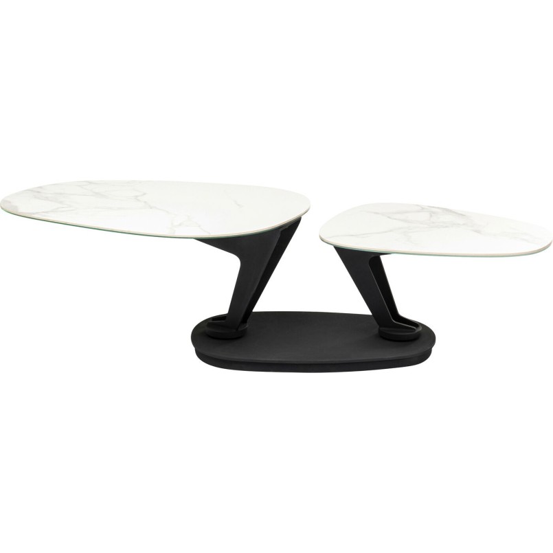 Table basse Franklin 150x58cm effet marbre blanc Kare Design