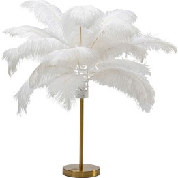 Lampe de table plumes blanches 60cm Kare Design