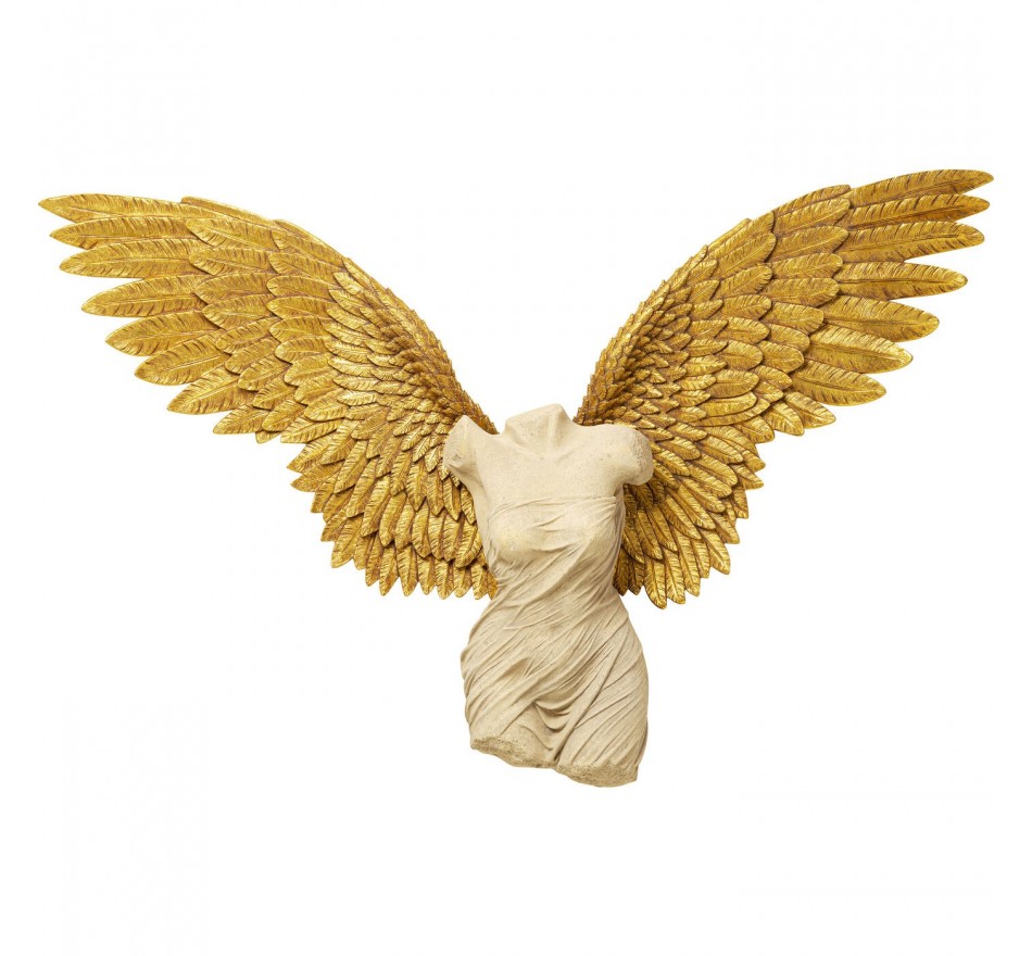 Wall Decoration woman bust gold wings 203x140cm Kare Design