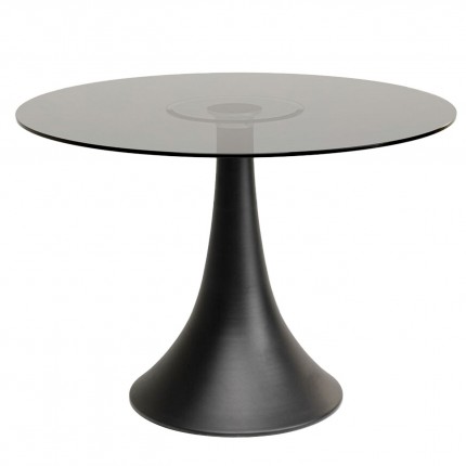 Eettafel Grande Possibilita 110cm Zwart Rookglas Kare Design