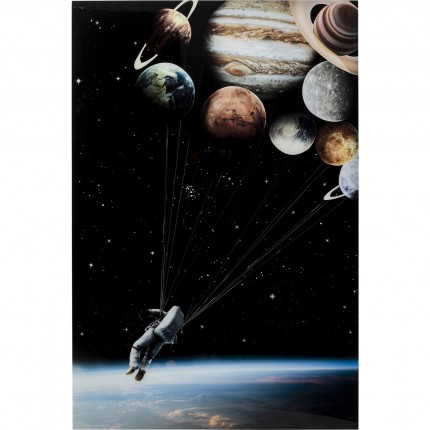 Tableau en verre Flying Astronaut 100x150cm