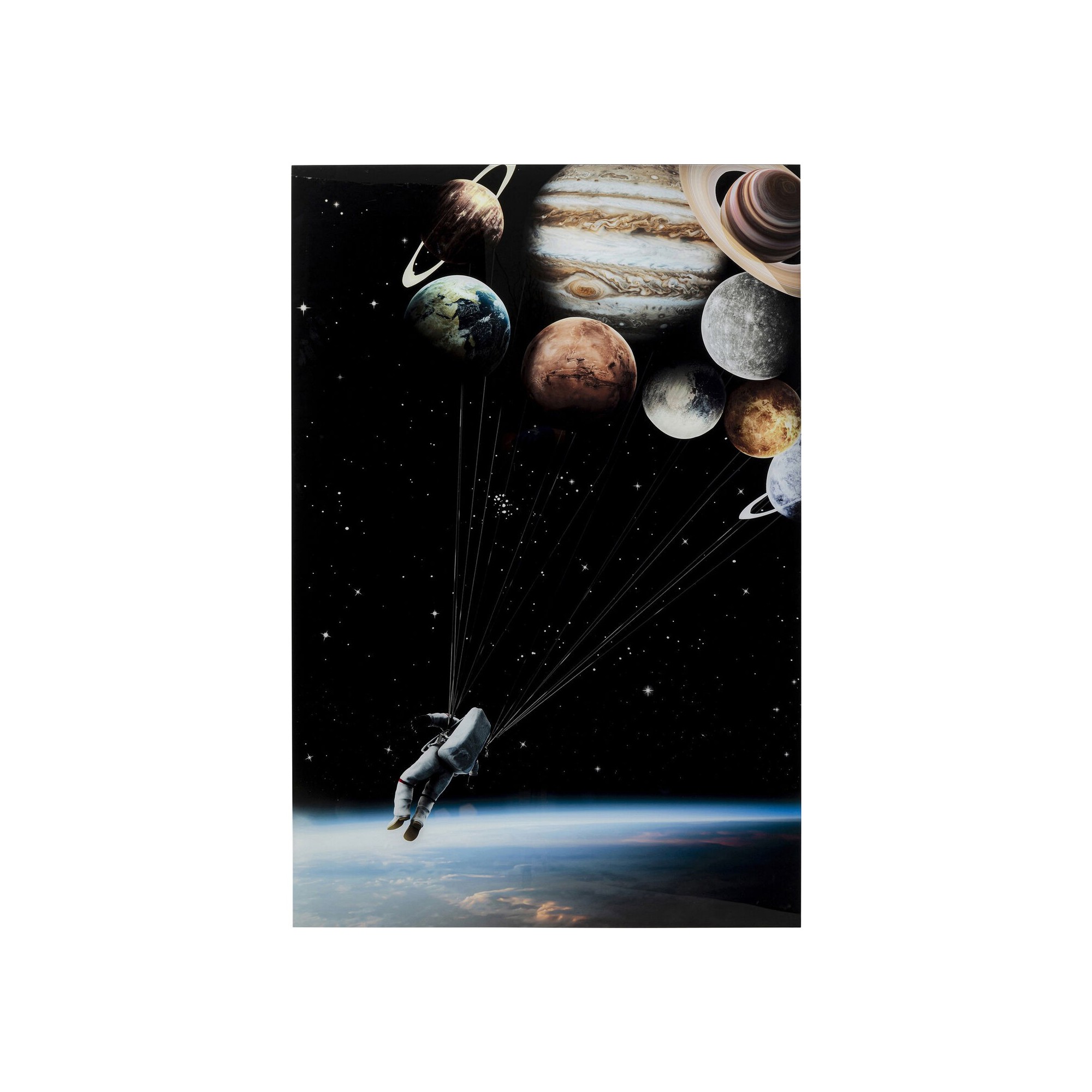 Tableau en verre Flying Astronaut 100x150cm