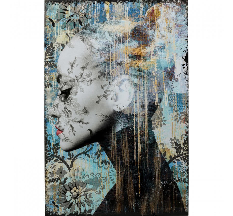 Glass Picture Lady Flower 100x150cm Kare Design