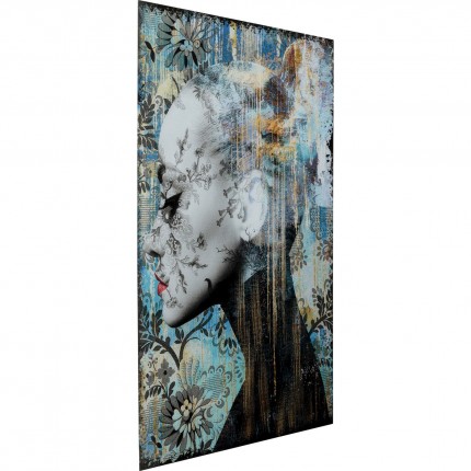 Glass Picture Lady Flower 100x150cm Kare Design