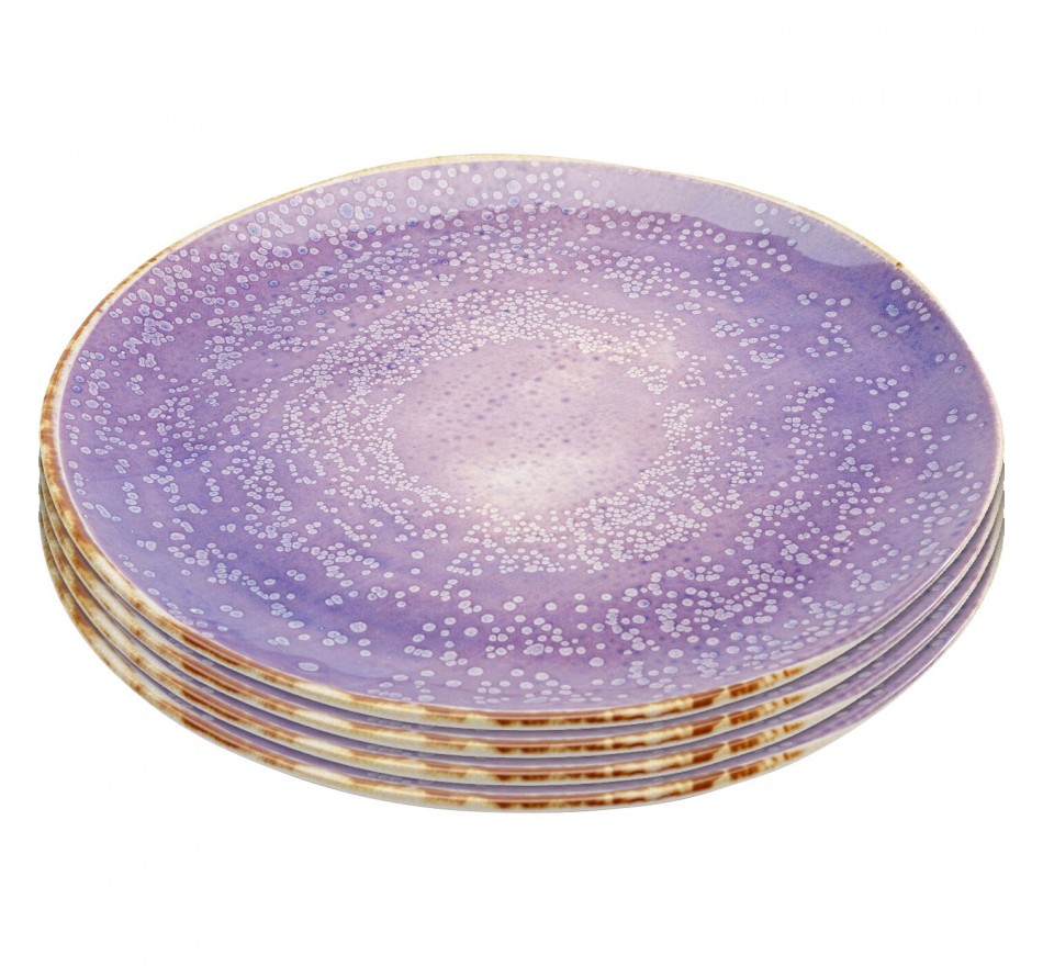 Borden Shirley paars Ø20cm (4/Set) Kare Design