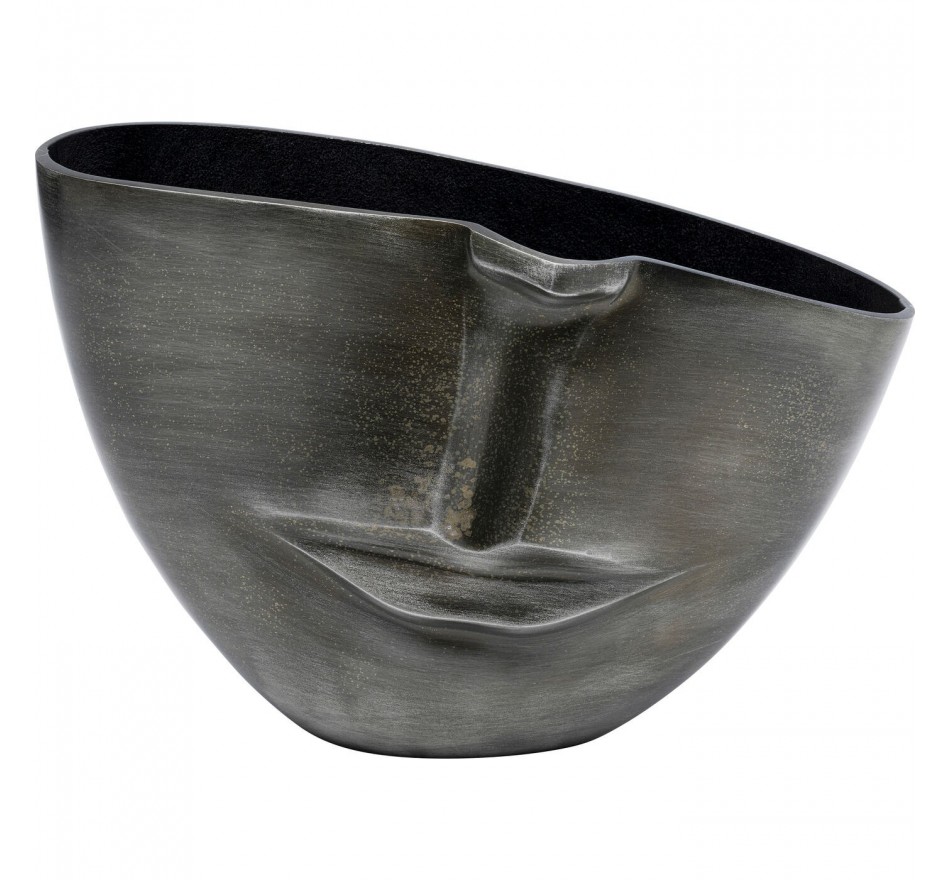 Vaas half gezicht antraciet 31cm Kare Design