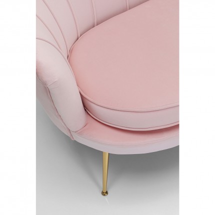 Sofa Water Lily 2-Seater Pink velvet Gold Kare Design