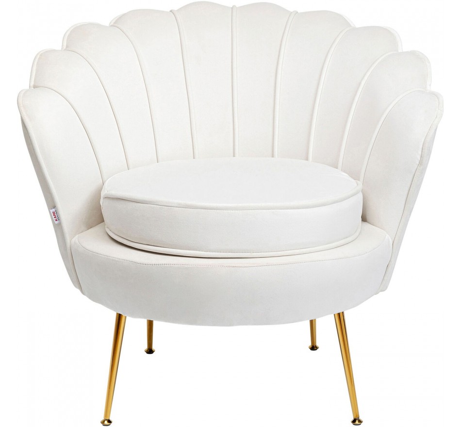 Fauteuil Water Lily fluweel creme Kare Design