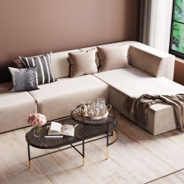 Sofa Infinity Velvet Taupe Right Kare Design