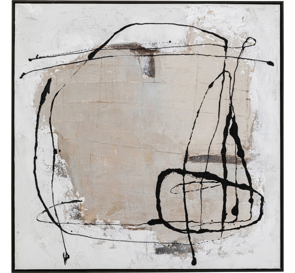 Schilderij Frame Dust 100x100cm grijs Kare Design