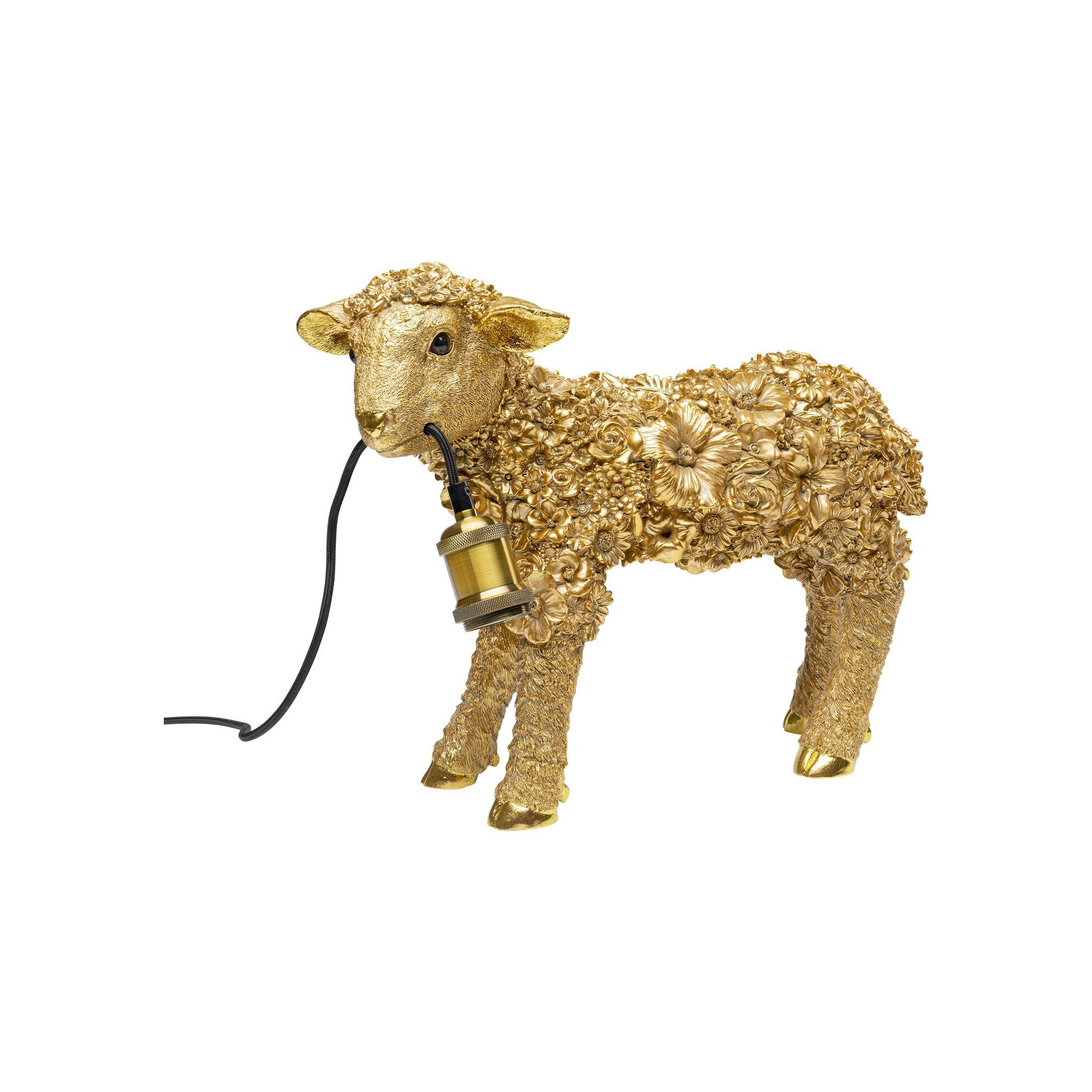 Lampe à poser Animal Flower Sheep doré 36cm