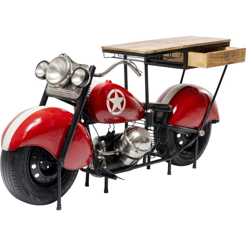 Meuble bar Motorbike rouge