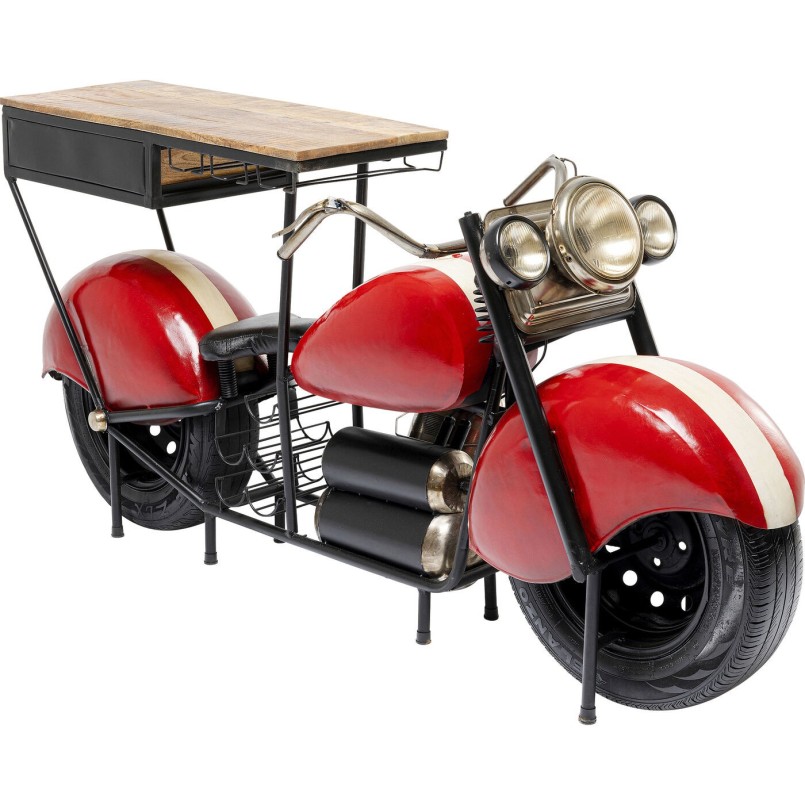 Meuble bar Motorbike rouge